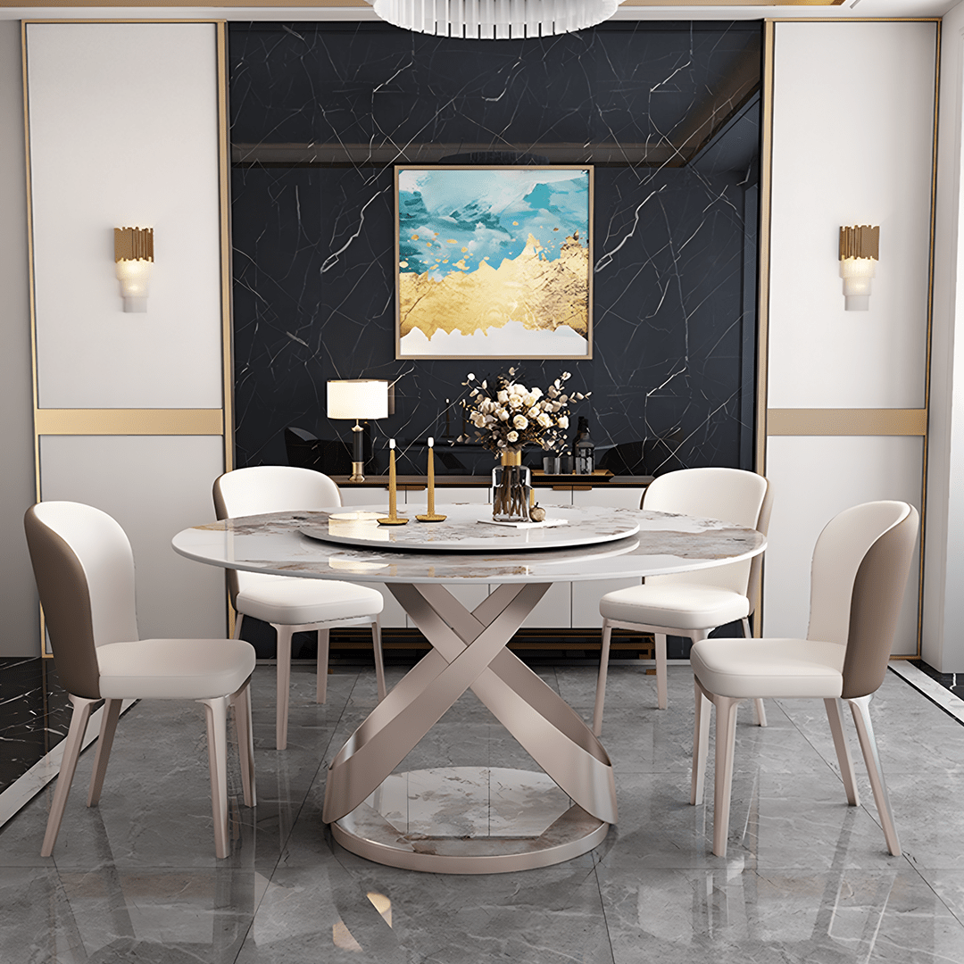 Androme Round Dining Table & Chairs, With Rotatable Tray - Joe’s Haven