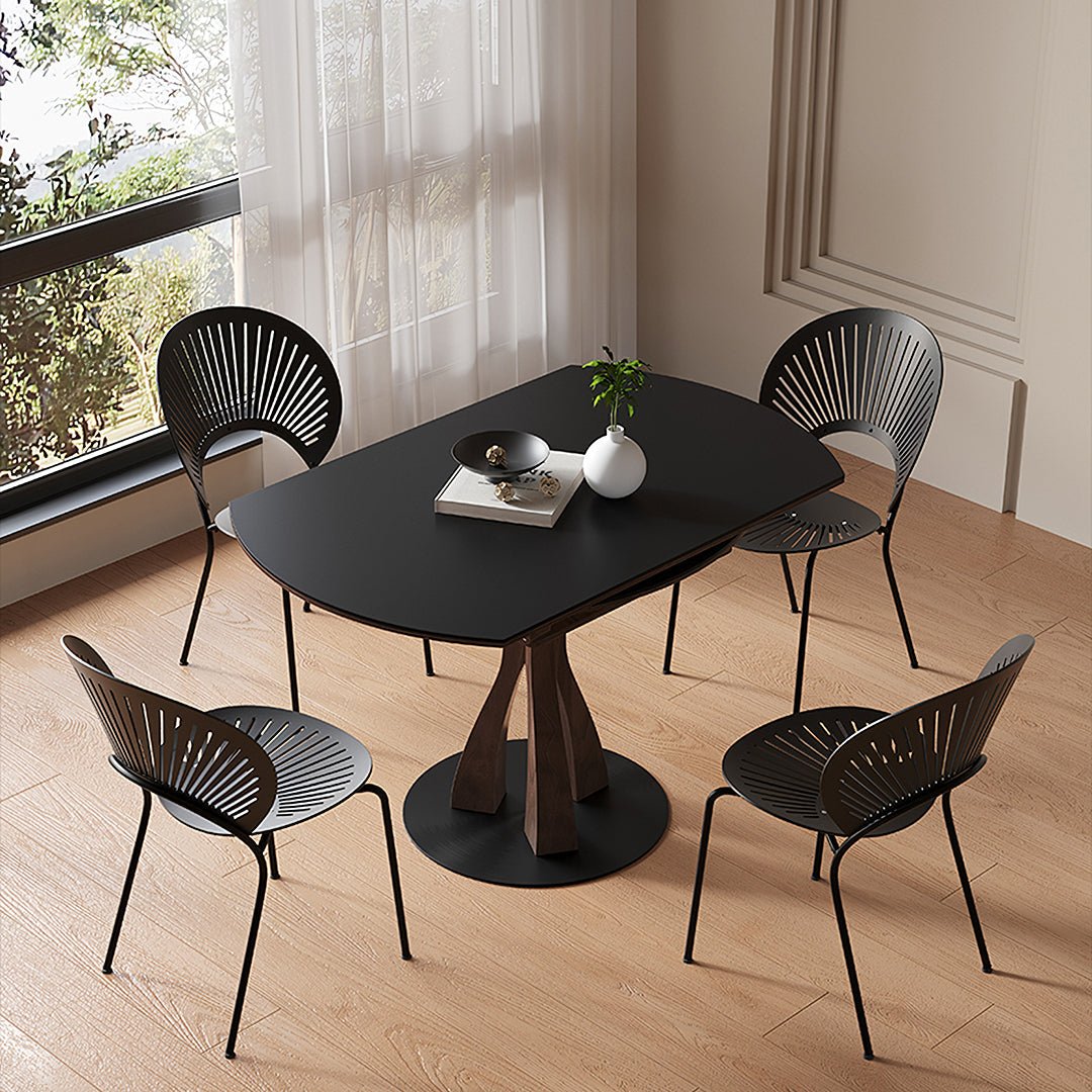 Caruso Round Extending Dining Table, Sintered Stone, White - Joe’s Haven