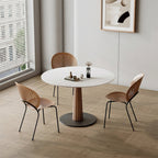 Anderson Small Round Dining Table, Sintered Stone & Solid Wood - Joe’s Haven