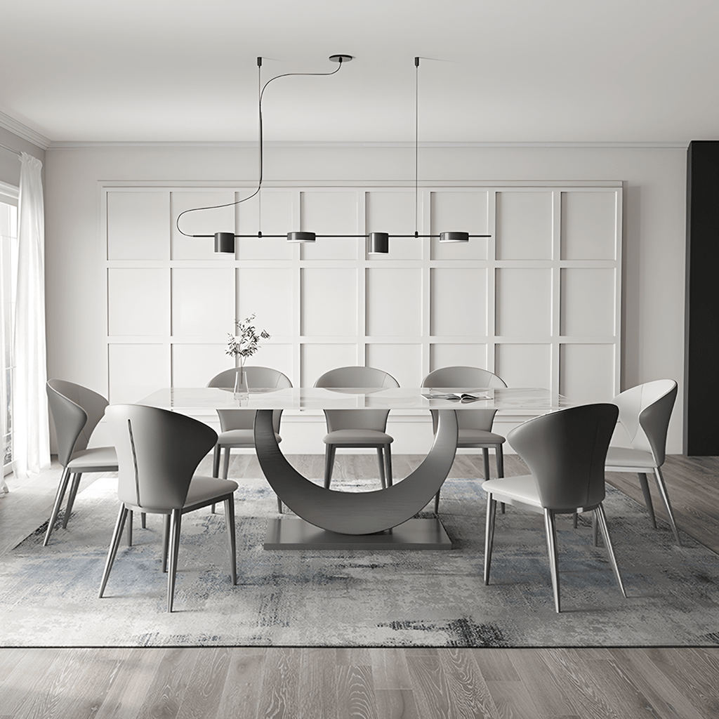 Vera Dining Table & Chairs, Sintered Stone, White - Joe’s Haven