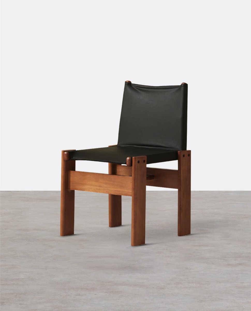 Lynette Dining Chair, PU Leather, Solid Wood - Joe’s Haven