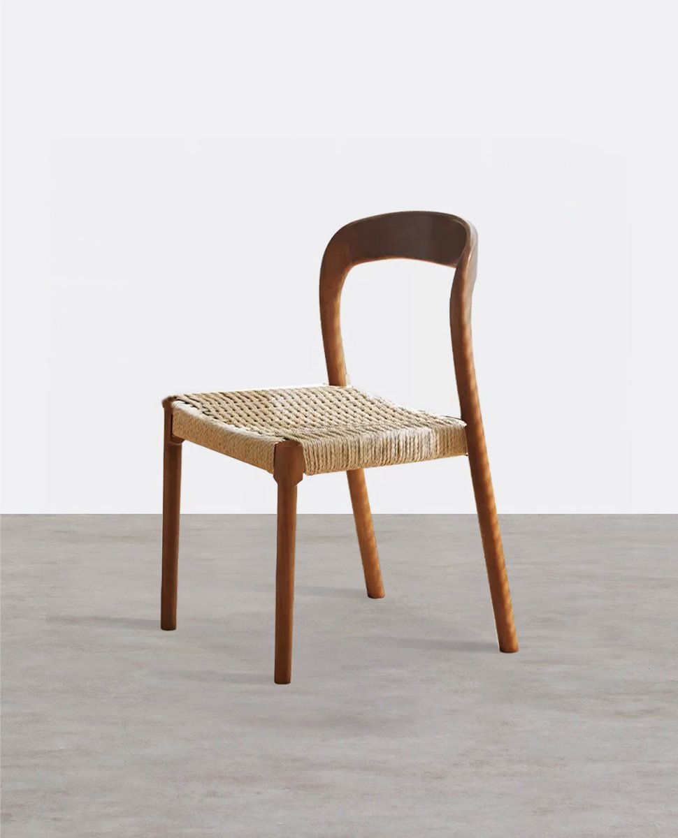 Bonnie Dining Chair, Rattan & Solid Wood - Joe’s Haven