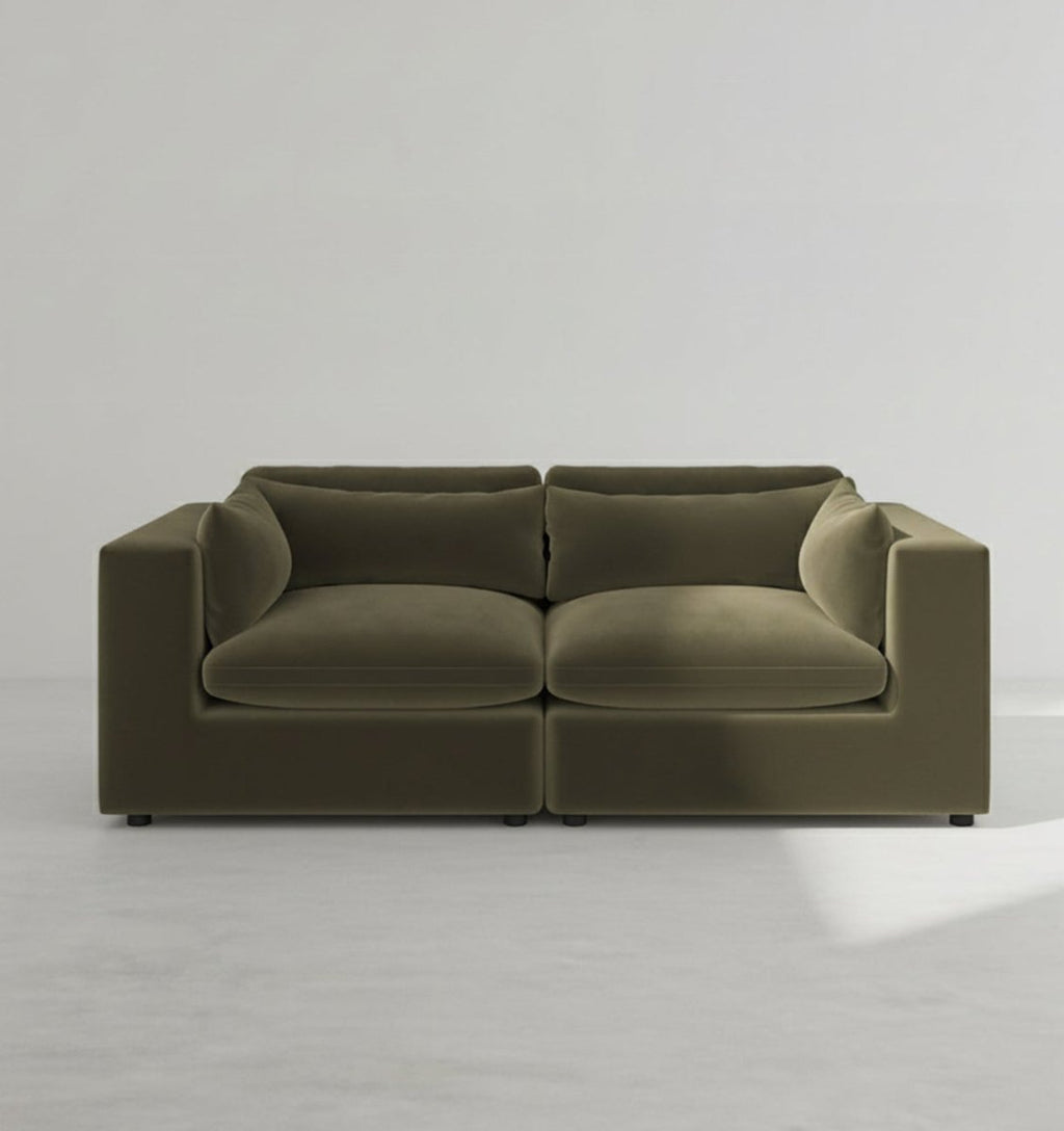 Makhmudov Loveseat Sofa, Two Seater Sofa, Velvet - Joe’s Haven
