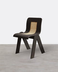 Verna Curve Dining Chair, Black & Rattan - Joe’s Haven