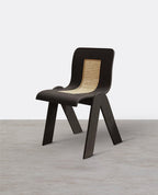 Verna Curve Dining Chair, Black & Rattan - Joe’s Haven