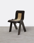 Verna Curve Dining Chair, Black & Rattan - Joe’s Haven