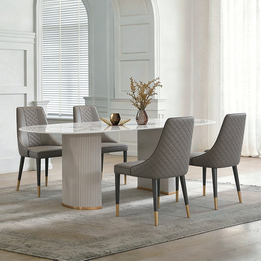 Costanza Dining Table, Sintered Stone, White - Joe’s Haven