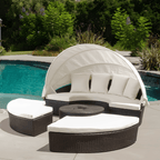 Shelly Patio Outdoor Sectional Sofa Set With Rattan Daybed Sunbed - Joe’s Haven