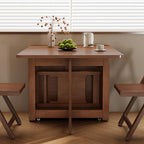 Salgado Folding Dining Table With Storage, Solid Wood - Joe’s Haven