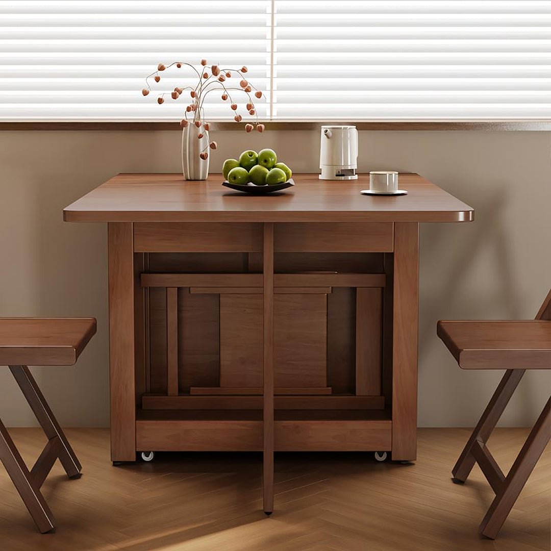 Salgado Folding Dining Table With Storage, Solid Wood - Joe’s Haven