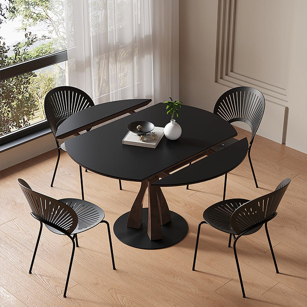 Caruso Round Extending Dining Table, Sintered Stone, White - Joe’s Haven