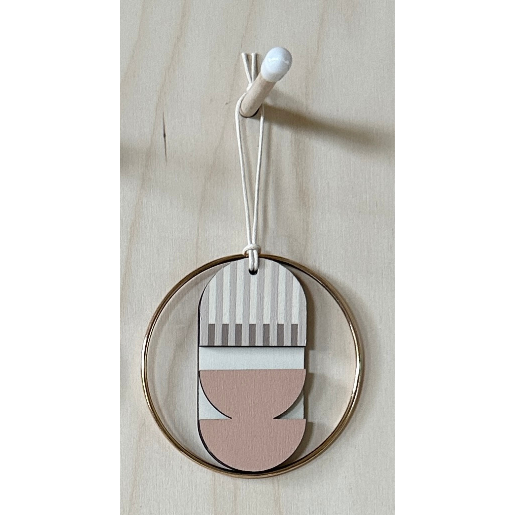 Geometric - Mini Mid-Century Wall Art - Pink & Natural Decoration - Contemporary Wall Decor