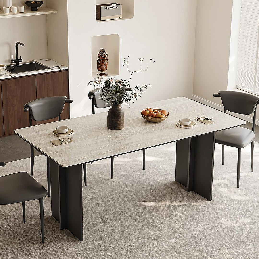 Hasegawa Dining Table, Sintered Stone With Black Legs - Joe’s Haven