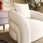 Sadiq Armchair With Cushion, White Boucle - Joe’s Haven