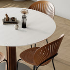 Anderson Small Round Dining Table, Sintered Stone & Solid Wood - Joe’s Haven