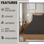 OLIVIA ROCCO Fitted Sheets Plain Dye Super Soft Easy Care Bed Linen Sets Easy-Care Hotel-Quality Comfort - Joe’s Haven