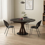 Caruso Round Folding Dining Table, Sintered Stone, Black - Joe’s Haven