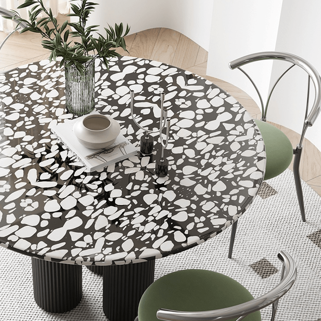 Nelli Modern Round Dining Table, Marble - Joe’s Haven