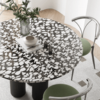 Nelli Modern Round Dining Table, Marble - Joe’s Haven