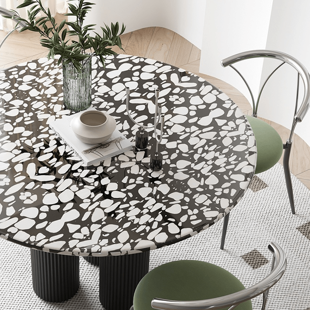 Nelli Modern Round Dining Table, Marble - Joe’s Haven