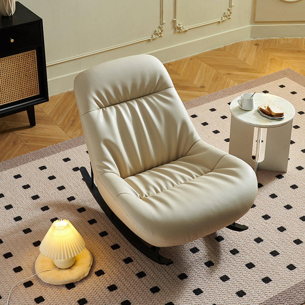 Lutz Rocking Chair With Footstool, Leather - Joe’s Haven