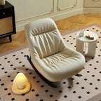 Lutz Rocking Chair With Footstool, Leather - Joe’s Haven