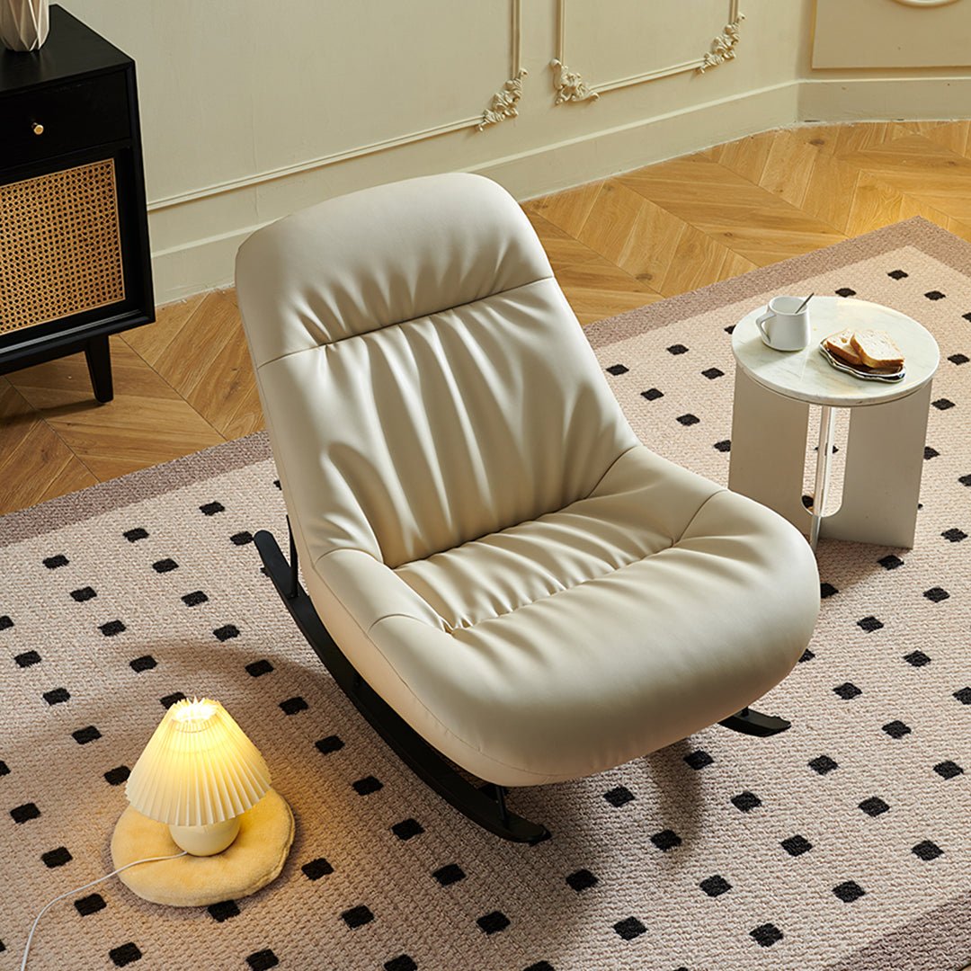 Lutz Rocking Chair With Footstool, Leather - Joe’s Haven