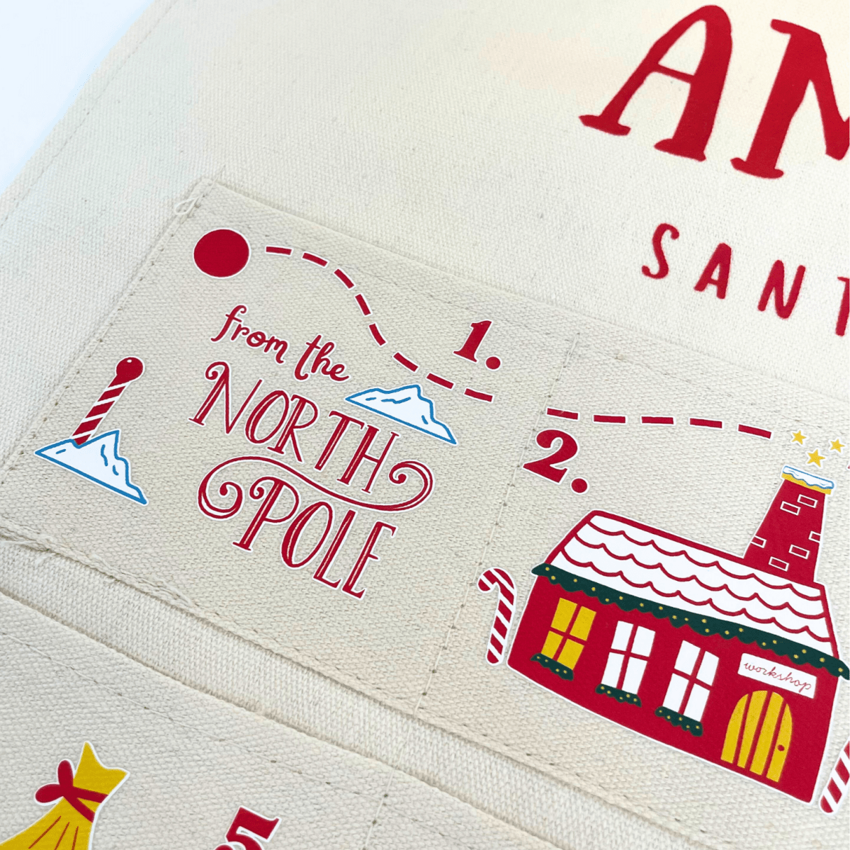Personalised Fabric Christmas Advent Calendar - Santa Tracker - Joe’s Haven