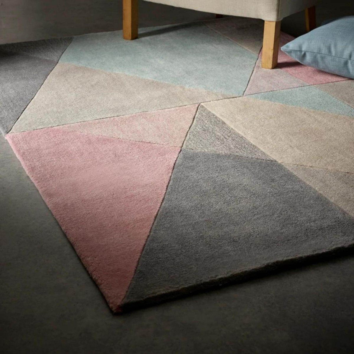Trio Multi Pastel Geometric Rug - Joe’s Haven