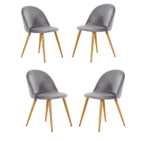 Lucia Halo Dining Set, a Table and Chairs Set of 4, Oak/Grey - Joe’s Haven