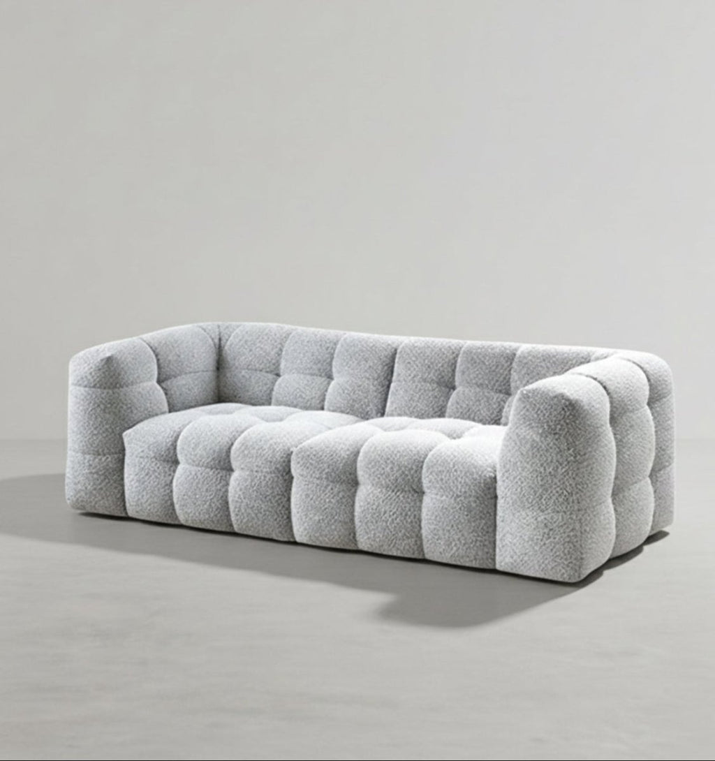 Zobah Two Seater, Three Seater Sofa, Grey Boucle - Joe’s Haven
