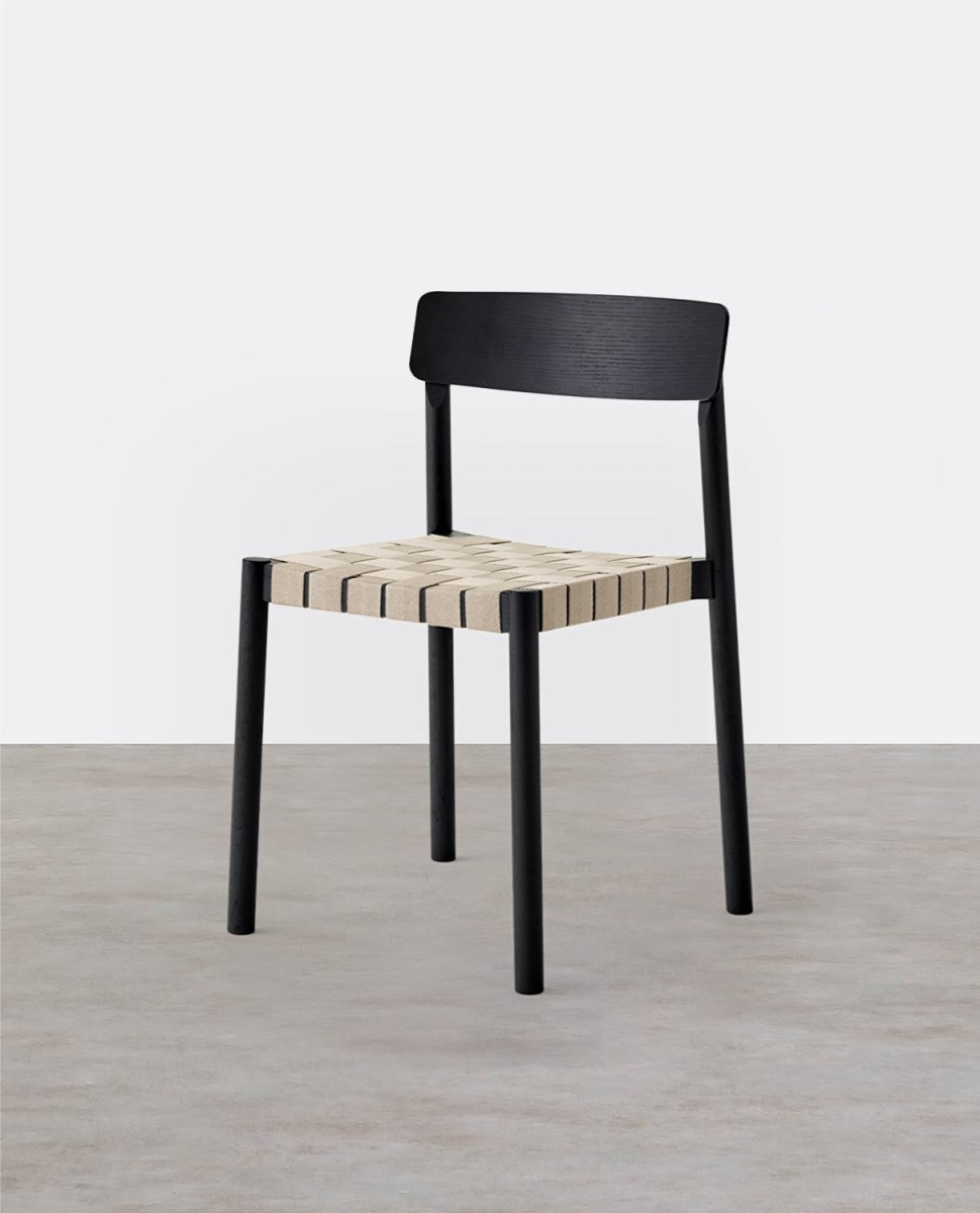Eden Dining Chair, Black, Solid Wood & Linen - Joe’s Haven