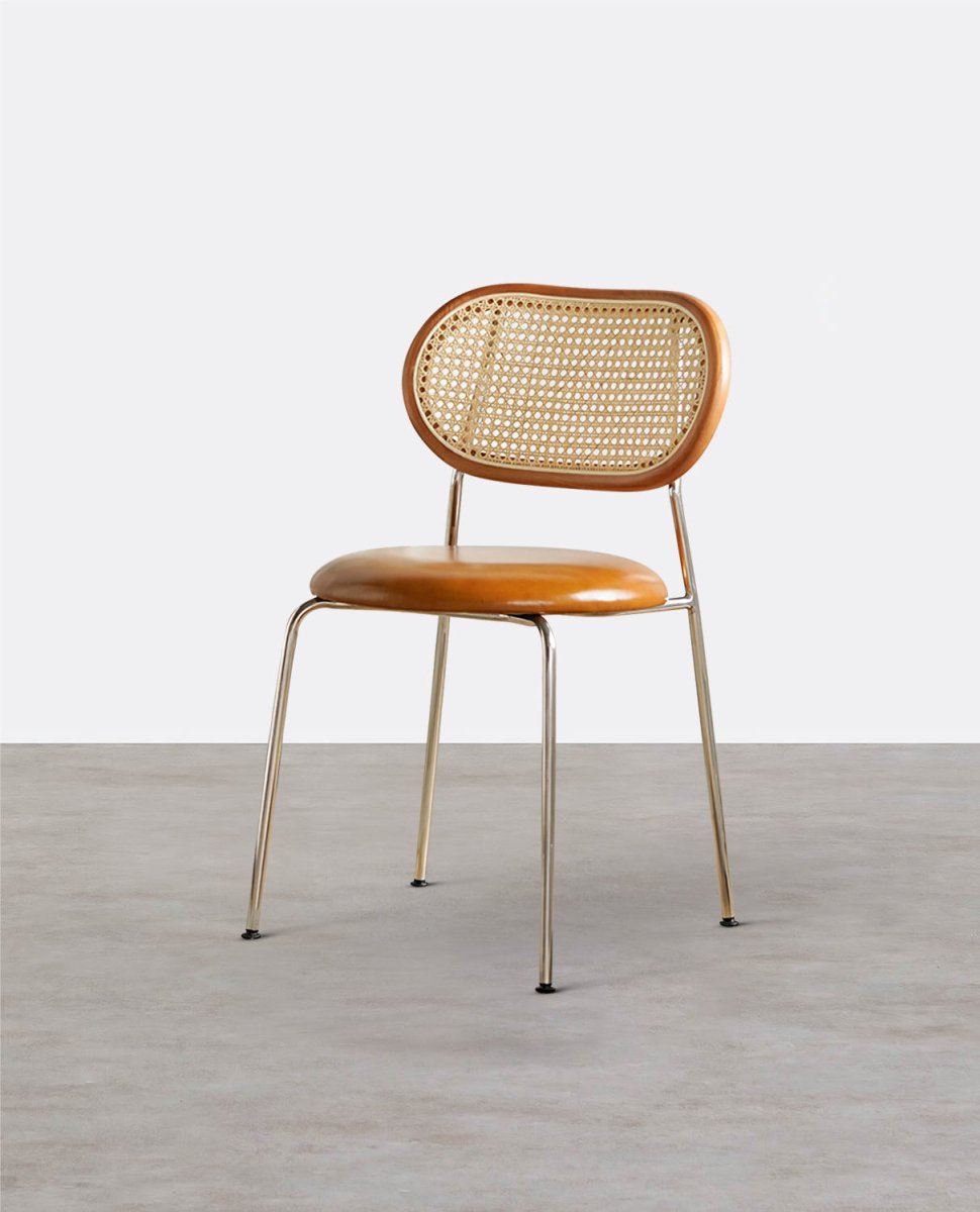 Ozzie Rattan Dining Chair, Round Seat Pad - Joe’s Haven