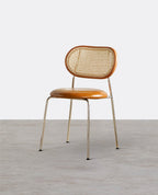 Ozzie Rattan Dining Chair, Round Seat Pad - Joe’s Haven