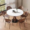 Caruso Round Extending Dining Table, Sintered Stone, White - Joe’s Haven