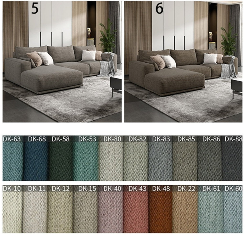 Frances Three Seater Corner, Four Seater Corner Sofa, Cotton Linen