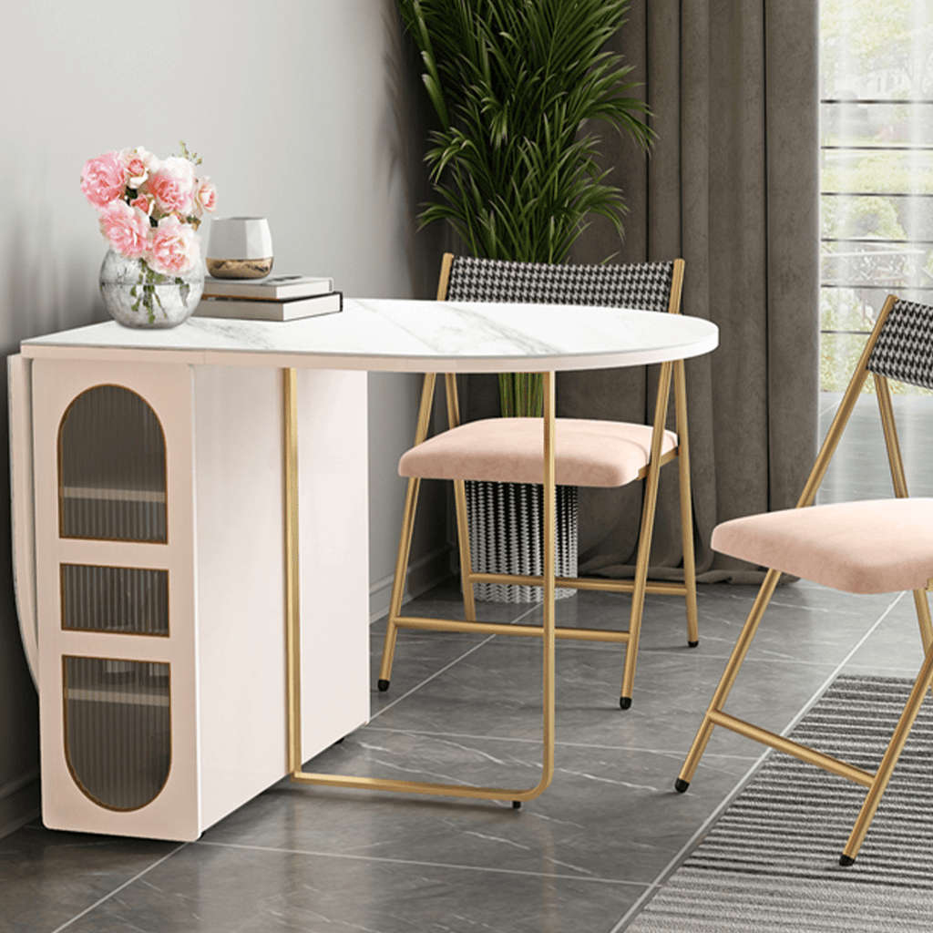 Weilai Concept Signature Folding Dining Table, White, Oval - Joe’s Haven