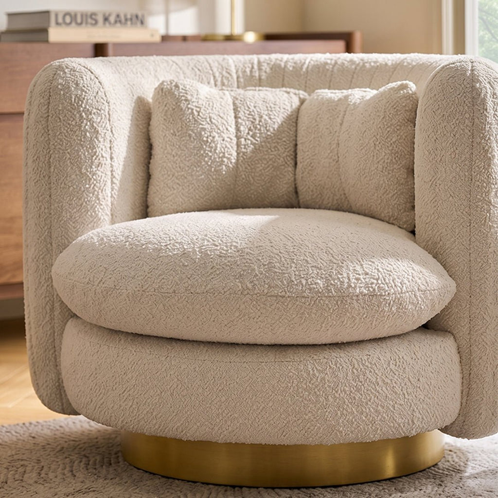 Nova Swivel Armchair, Boucle - Joe’s Haven