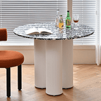 Martinez Small Round Dining Table, Marble - Joe’s Haven