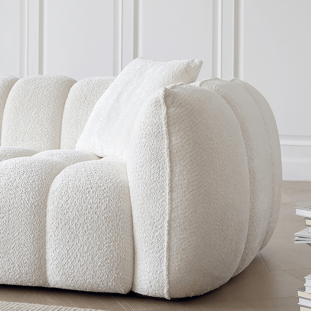 Oxley Pumpkin Single Seater Sofa, Armchair, White - Joe’s Haven