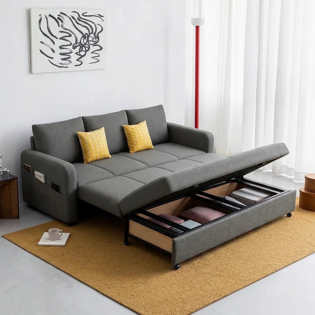 Gabriel Two Seater Sofa Bed, Linen - Joe’s Haven