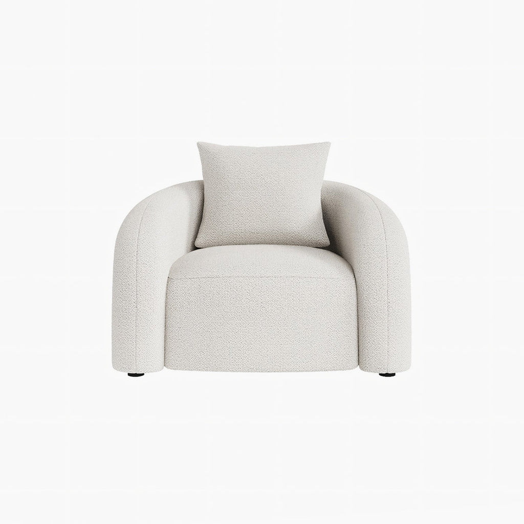Sadiq Armchair With Cushion, White Boucle - Joe’s Haven