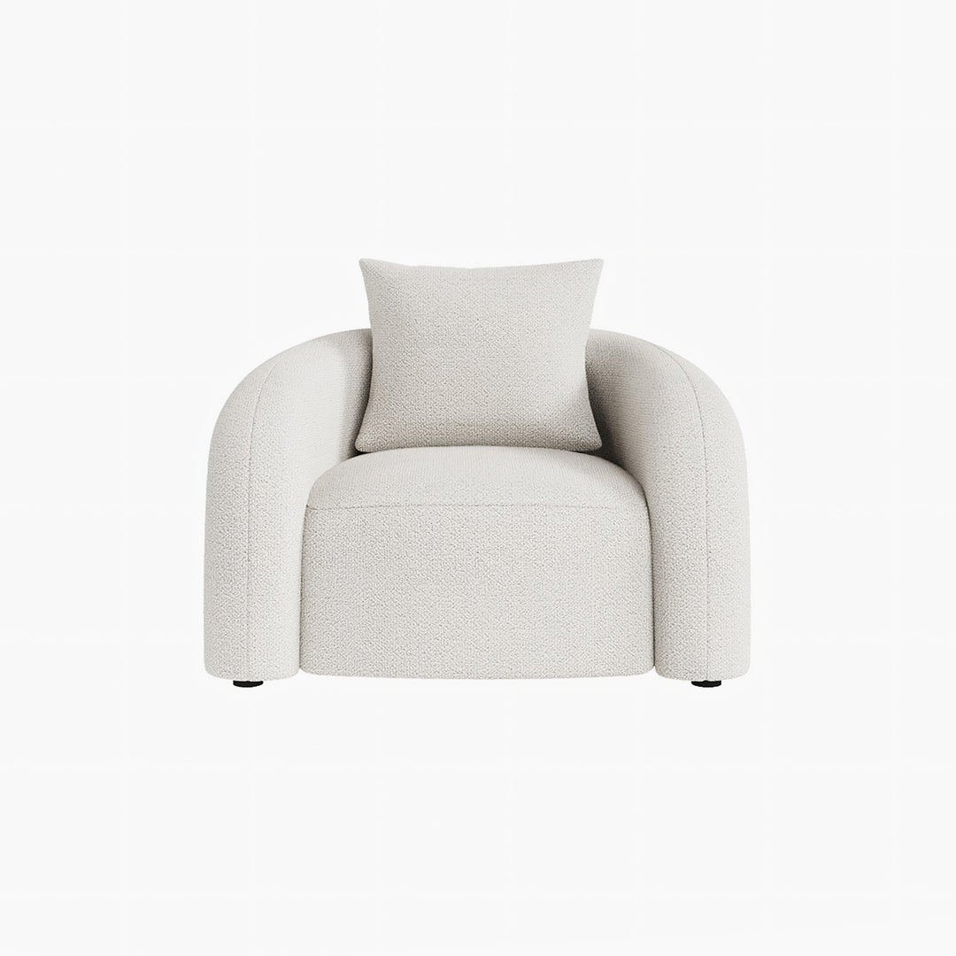 Sadiq Armchair With Cushion, White Boucle - Joe’s Haven
