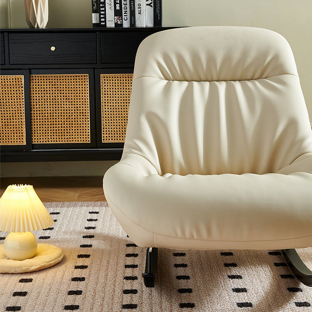 Lutz Rocking Chair With Footstool, Leather - Joe’s Haven