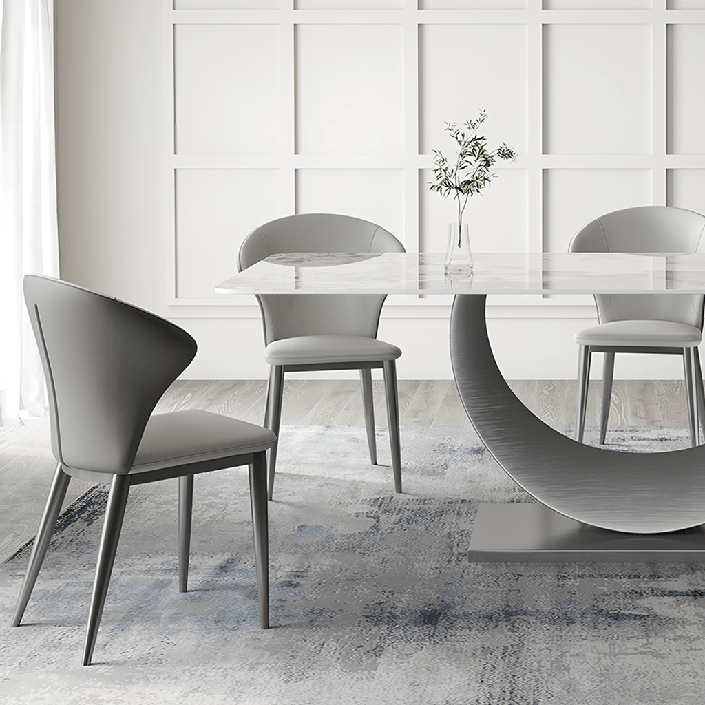 Vera Dining Table & Chairs, Sintered Stone, White - Joe’s Haven