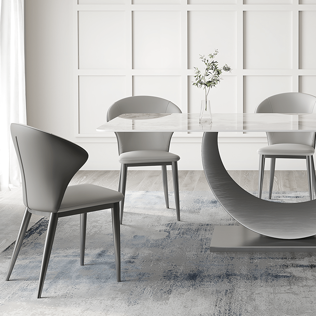 Vera Dining Table & Chairs, Sintered Stone, White - Joe’s Haven