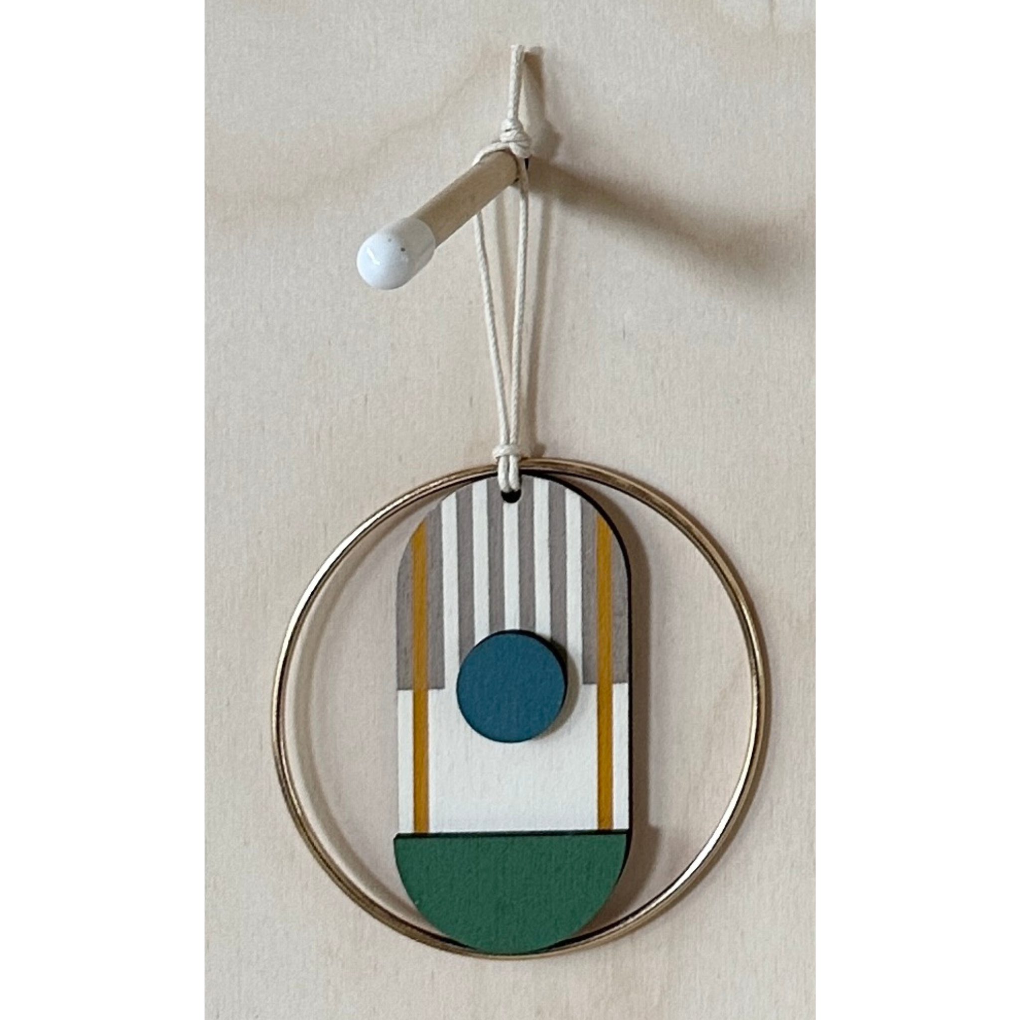 Small Geometric Wall Hanging - Mini Mid-Century Wall Art - Little Wooden Decoration - Contemporary Wall Decor