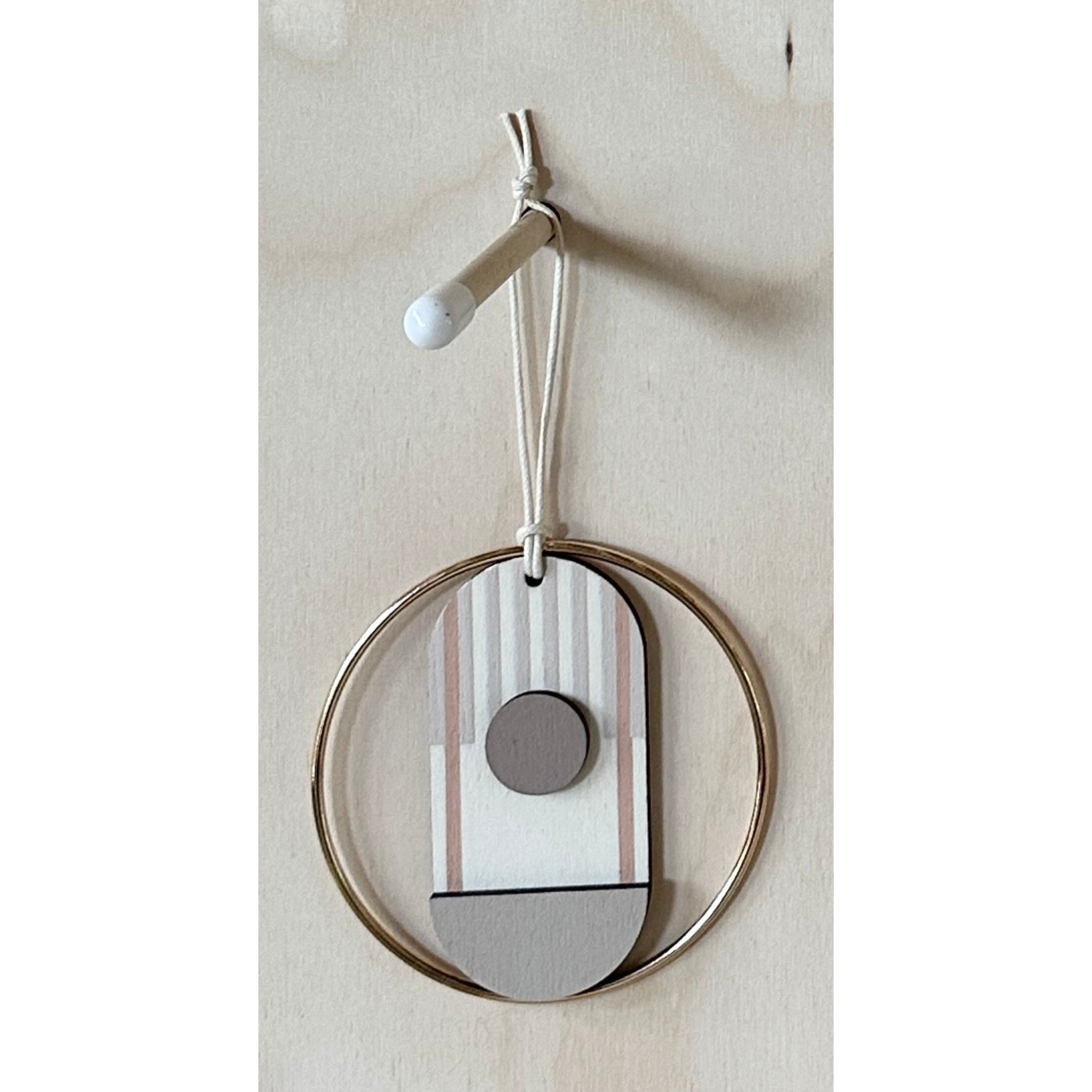 Geometric - Mini Mid-Century Wall Art - Pink & Natural Decoration - Contemporary Wall Decor