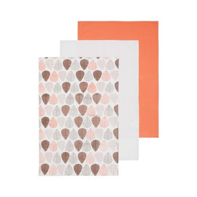 Set Of Three Orange Leaf Tea Towels - Joe’s Haven