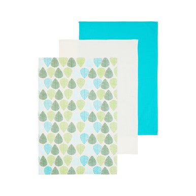 Set Of Three Green Leaf Tea Towels - Joe’s Haven